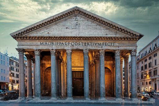 A photo of the Pantheon in the city of Rome