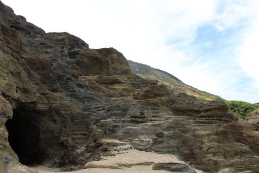 A beautiful natural cave on the beach on Oahu, Hawaii
