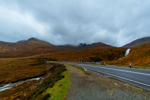 A beautiful shot of the road in Skye island