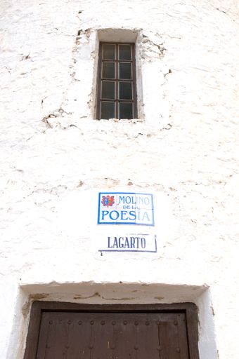 A vertical shot of a Spanish windmill in Campo de Criptana
