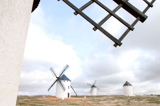 Spanish windmills' landscape in Campo de Criptana