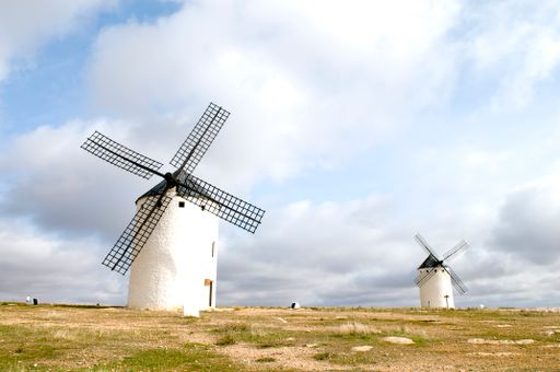 Spanish windmills' landscape in Campo de Criptana