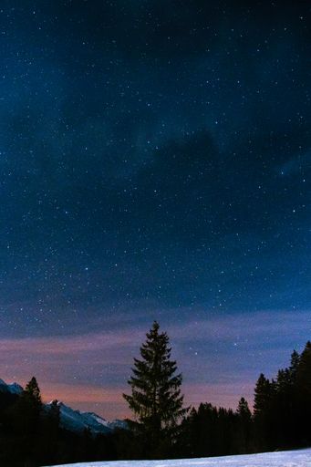 A night scene in the Swiss mountains, Adelboden, Bern, Switzerland