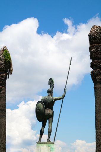The back of the statue of Achilles in Achilleion palace on the island of Corfu, Greece