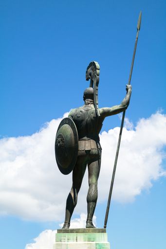 The back of the statue of Achilles in Achilleion palace on the island of Corfu, Greece