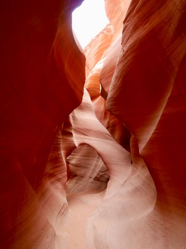 A vertical shot of the beautiful Antelope Canyon, Arizona