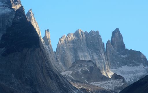 A panoramic shot of the beautiful view of Torres del Paine National Park, in the Patagonia region, Chile