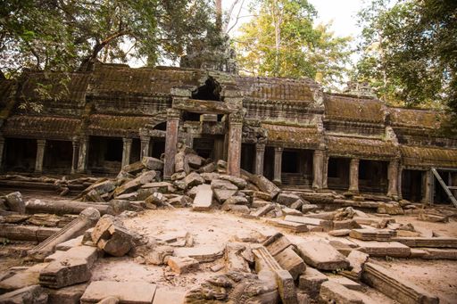 The historic ruins of the Angkor Wat Temple in Cambodia