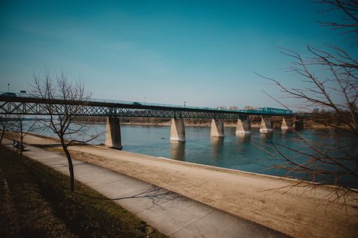 A border crossing bridge between Brcko, Bosnia and Herzegovina and Gunja, Croatia