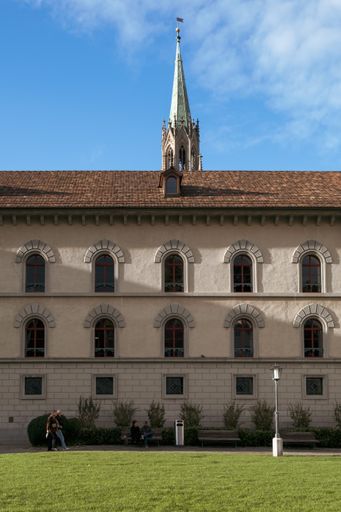 A vertical shot of the north wing of St. Gallen abbey