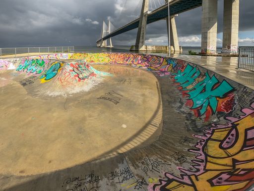 The Skatepark Expo next to Vasco da Gama Bridge