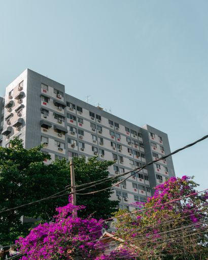 A low angle shot of a skyscraper in Rio de Janeiro in Brazil