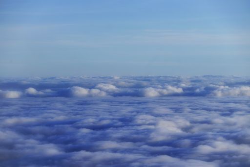 A beautiful view of the sky with fluffy clouds