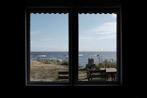 The view of the city during the day from a window