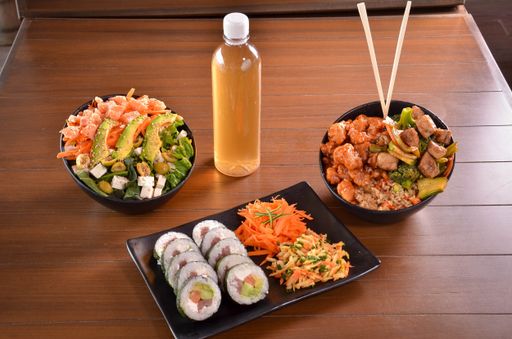 A traditional Japanese food served on a plate at a restaurant