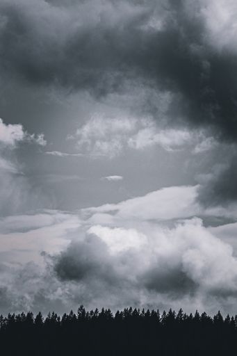 A breathtaking scenery of the Black forest under a dramatic cloudy sky