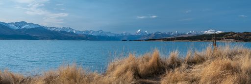 A breathtaking view of the Lake Pukaki with Mount Cook on the background in New Zealand