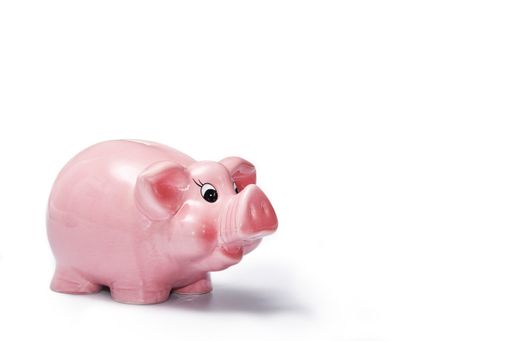 A piggy bank isolated on a white background