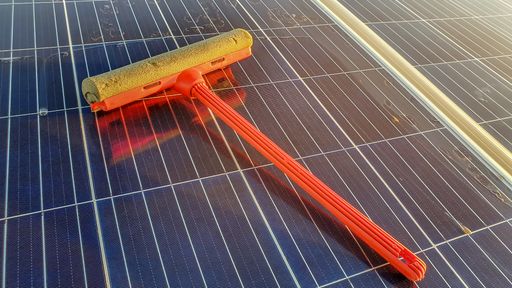 Cleansing Tool On Solar Panel  in Argentina