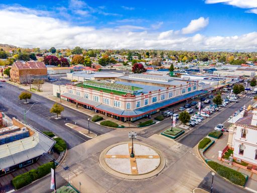 An aerial view at Glen Innes, New South Wales, 2371, Australia, Country Town, Celtic Country