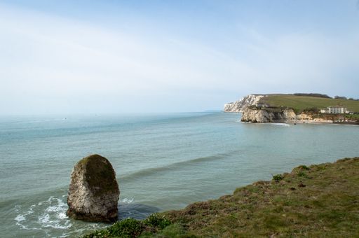 A beautiful scenery of white cliffs near Freeport, Isle of Wight