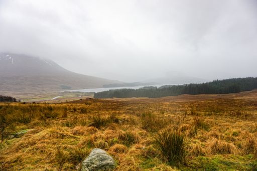 The Loch Tulla with the background of highlands of Edinburgh