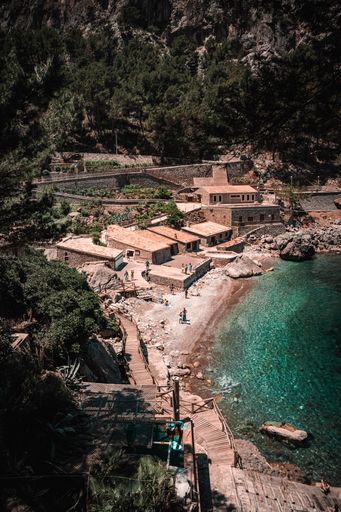 A beautiful view of a beach at Sa Calobra, Torrent de Pareis, Mallorca