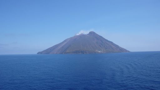 A beautiful shot of Stromboli Volcano