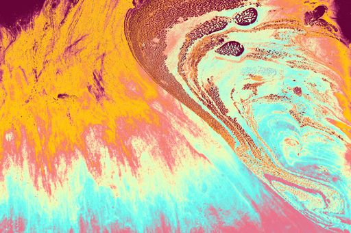 A beautiful wallpaper of a weathered rusty colorful abstract shapes