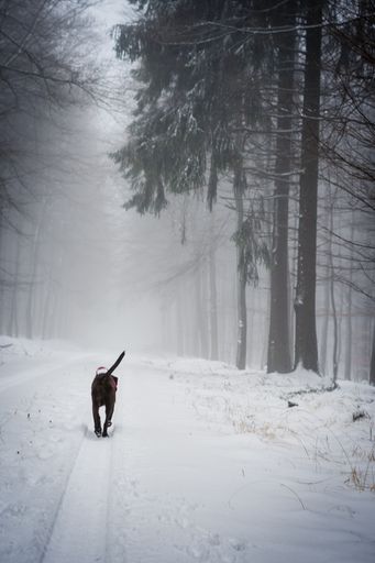 A vertical shot of a dog walking in a park. A Countryside walk Germany
