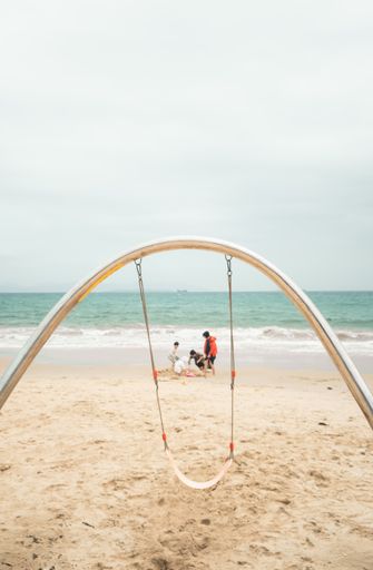 The summer holidays on the beach. Shenzhen, China