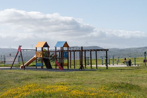 An area with playground for children in the Santa Iria de Azoia Urban Park in Loures, Portugal