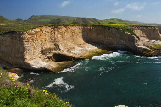 A beautiful view of Panther Beach in Santa Cruz, California