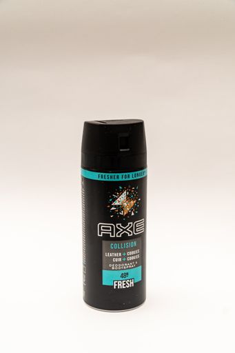 Axe men's deodorant spray can for men isolated on white background.