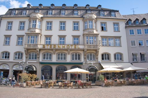 the famous hotel called Sternhotel in the Bonn city next to the market place