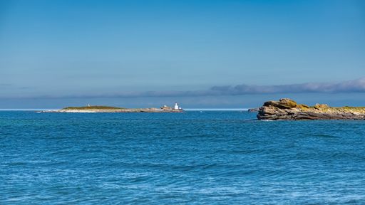 Teignouse lighthouse, in the ocean at the Quiberon peninsula, Brittany