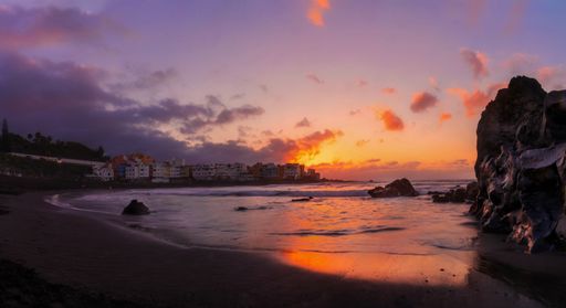 A beautiful landscape of the sea on the sunset