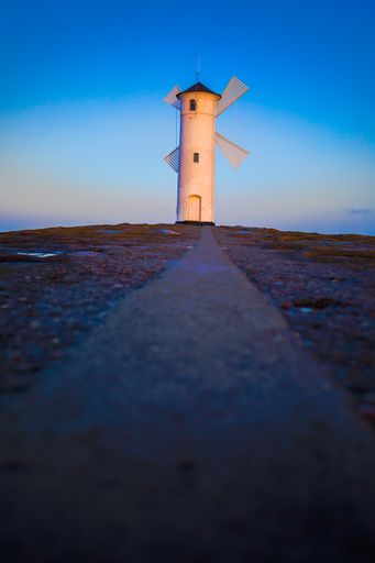 An old lighthouse in Swinoujscie, a port in Poland on the Baltic coast