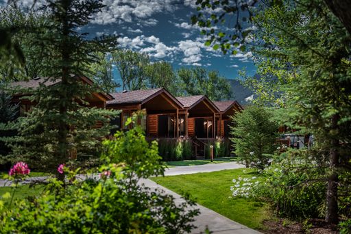 A beautiful tourist cabin spot in rural Jackson, Wyoming, USA