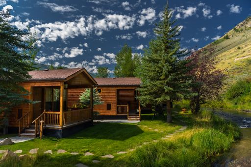 A beautiful tourist cabin spot in rural Jackson, Wyoming, USA