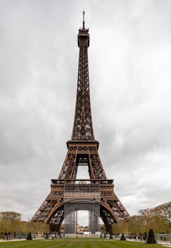 A vertical shot of the famous Eiffel Tower in Paris, France