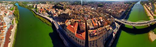 Aerial view in Tortosa, city of Tarragona.Catalonia,Spain. Drone Photo.