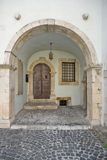 The door of an old house in Giuliano di Roma, a village in the Lazio region of Italy