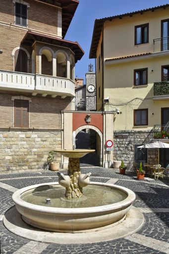 A fountain in a street of Lenola, a village in Lazio region, Italy