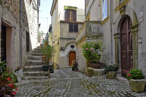 The streets of Lenola. Province of Latina, Lazio region, central Italy.