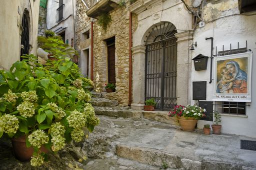 The streets of Lenola. Province of Latina, Lazio region, central Italy.