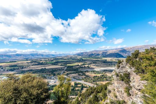 An aerial shot of the Mt Iron Track in Wanaka, Otago, South Island, New Zealand