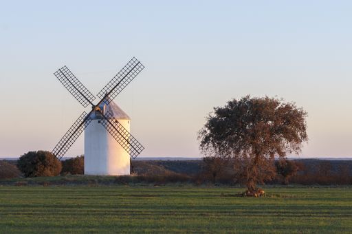 A beautiful shot of the Windmills of Campo de Criptana in Campo, Spain