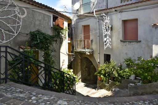 A street of Grisolia, a Calabrian village in Italy