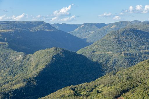 Cai River Valley seen from a lookout viewpoint in Nova Petropolis, Rio Grande do Sul sierra, Brazil